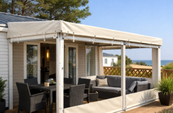 Bâches de terrasse pour mobil-home sur mesure en Vendée : protection et confort toute l’année