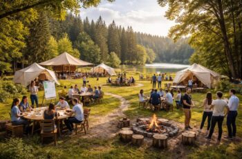 Campings événements et stratégies séminaires entreprises avec formules team building nature