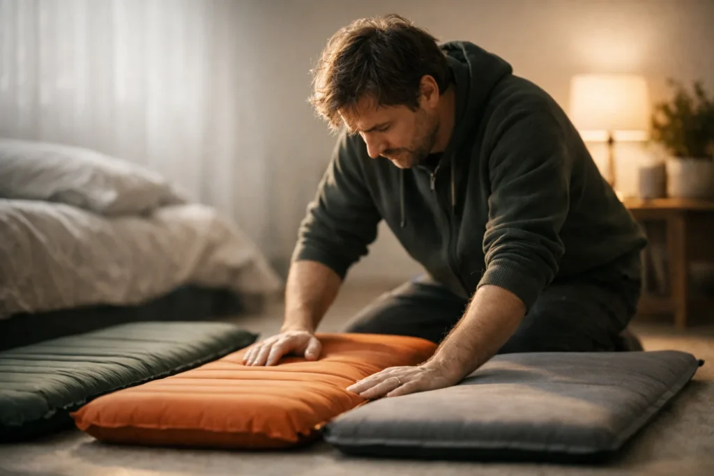 Matelas gonflable, autogonflant ou mousse : tout se joue sous le dos