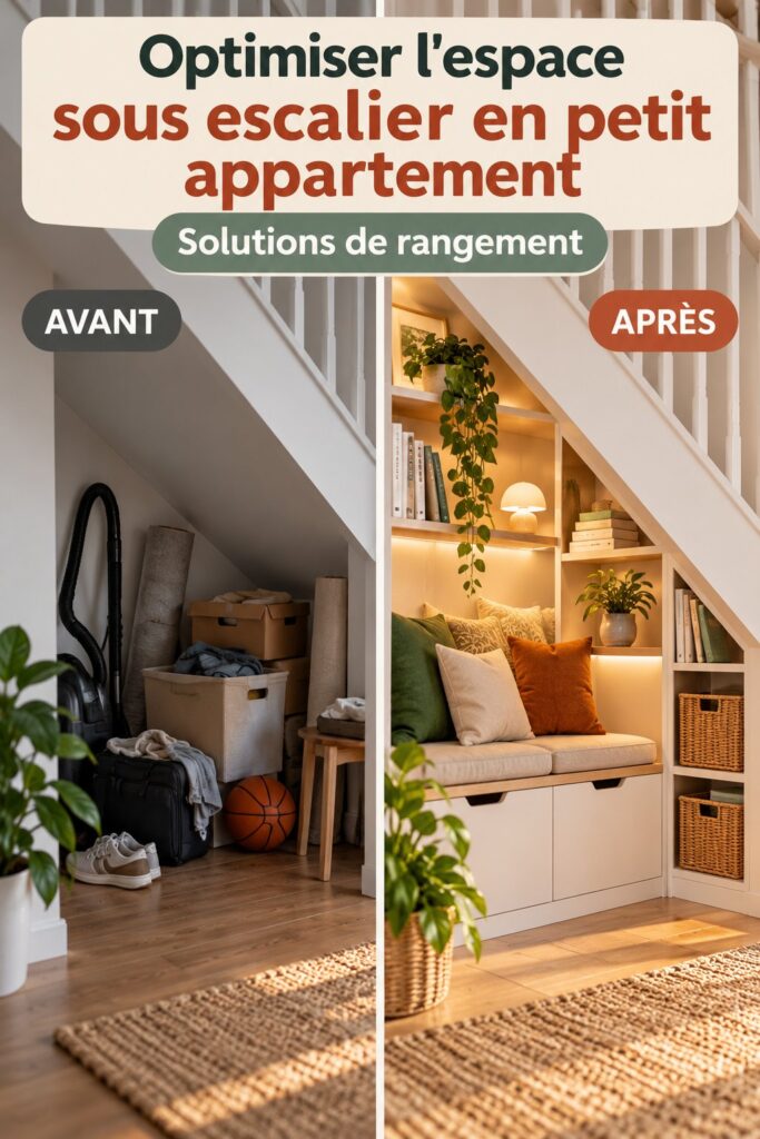 Aménagement sous escalier dans un petit appartement
