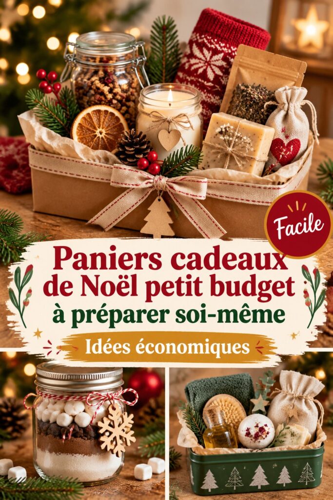 Paniers cadeaux de Noël petit budget à préparer soi-même