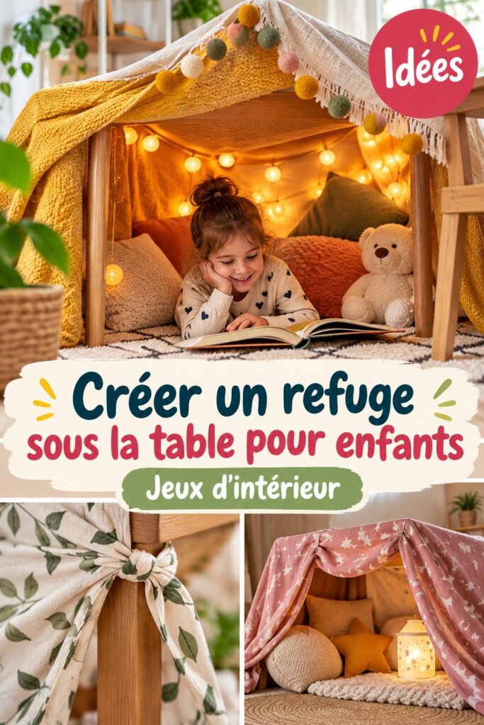 Créer un refuge sous la table pour enfants